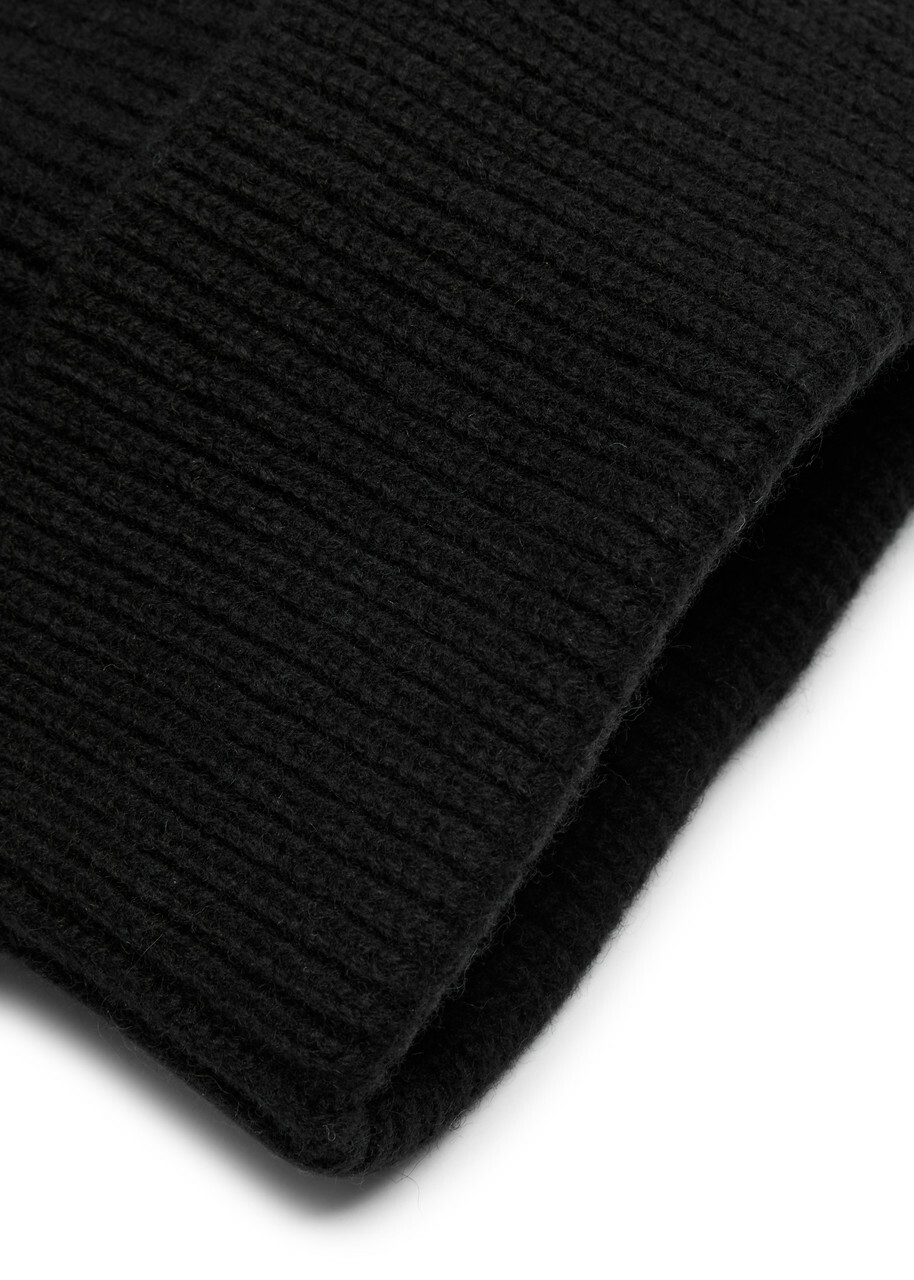 Colorful Standard Ribbed Wool Beanie - Black - One Size