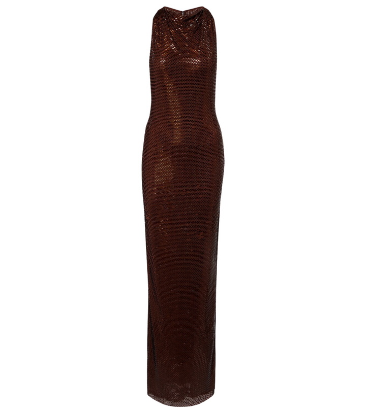 Photo: Self-Portrait Rhinestone-embellished maxi dress