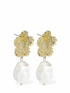 MAGDA BUTRYM Crystal Flower & Pearl Earrings