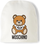 Moschino Baby White Bear Beanie & Bib Set