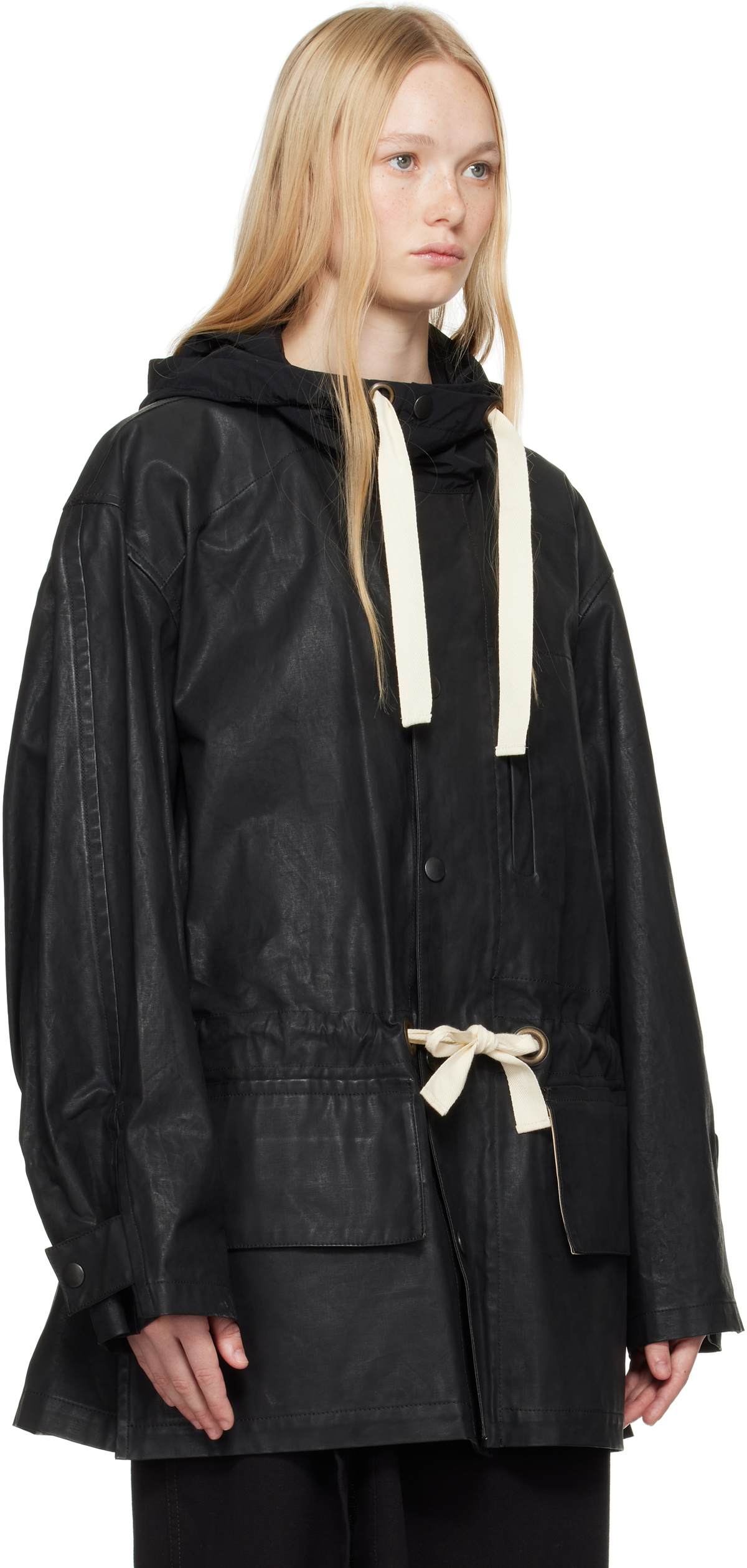 Valmont Insulated Black Hooded Parka - Red