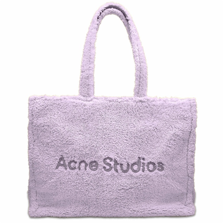 Photo: Acne Studios Men's Logo Towel Shopper Bag in Lilac Purple