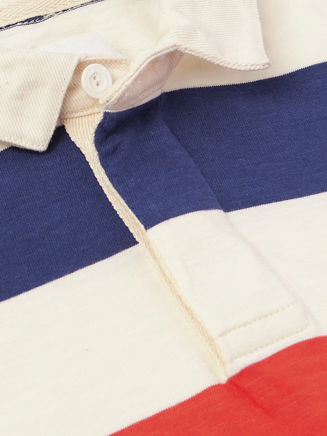 Drake's - Striped Cotton-Jersey Polo Shirt - Blue
