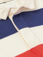Drake's - Striped Cotton-Jersey Polo Shirt - Blue