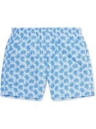 EMMA WILLIS - Slim-Fit Mid-Length Printed Swim Shorts - Blue