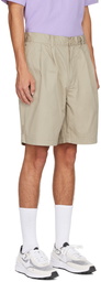 AAPE by A Bathing Ape Beige Rubberized Patch Shorts