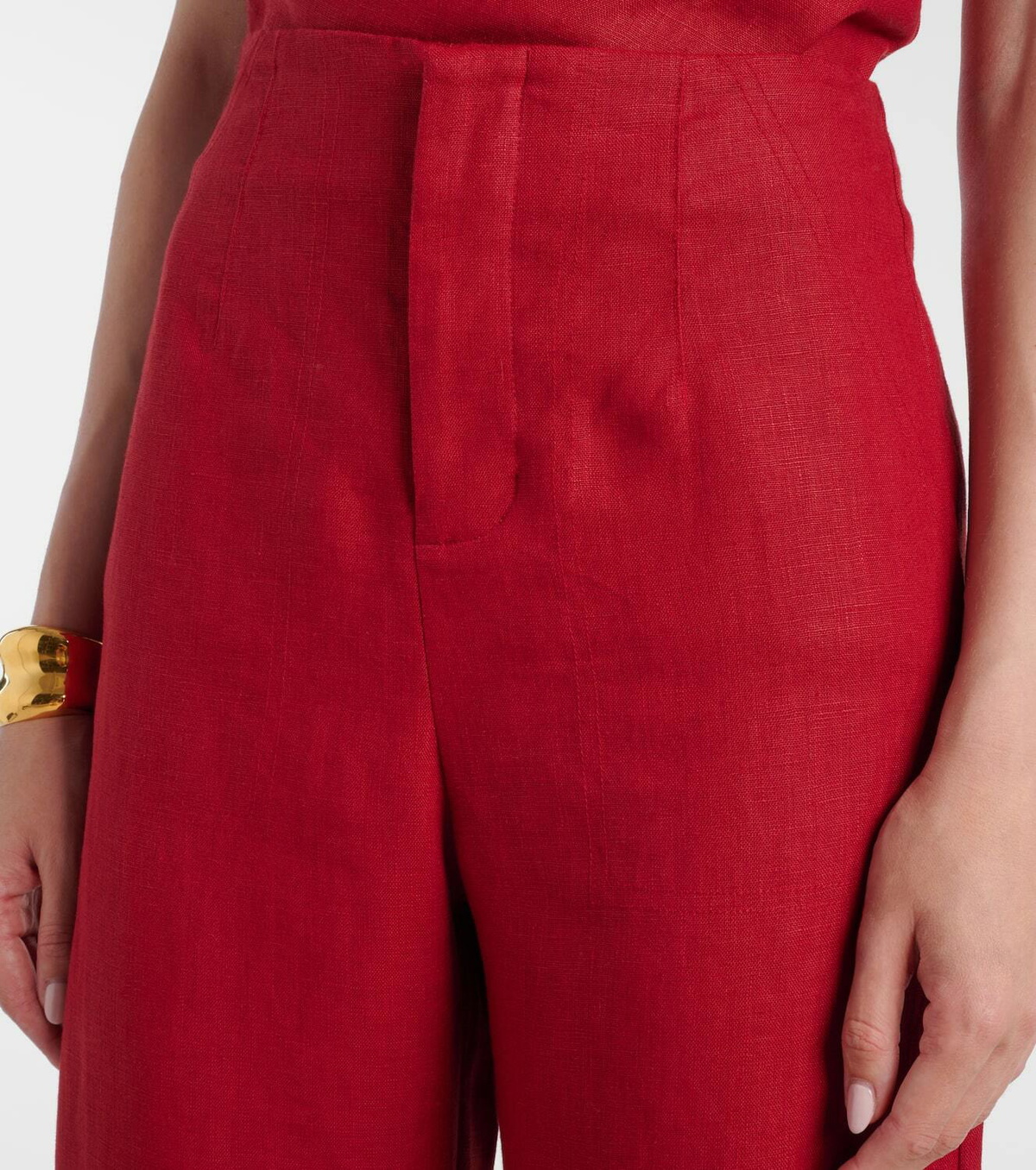 Faithfull Isabel high-rise linen straight pants