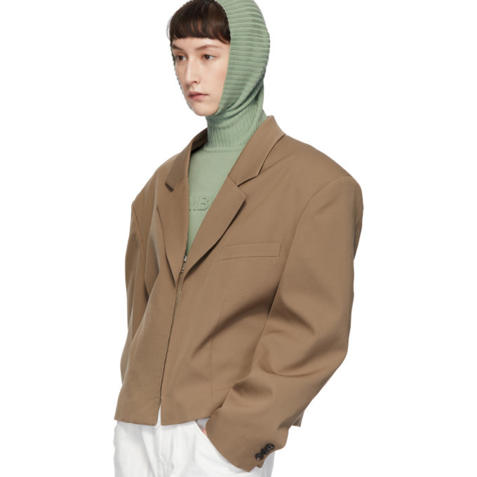 Ambush Beige Short Zip Blazer Ambush