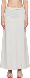 Baserange Off-White & Blue Arthur Denim Maxi Skirt