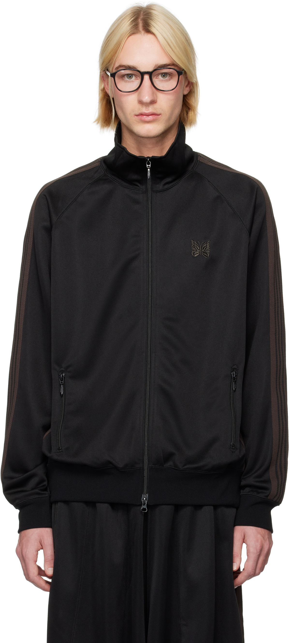 NEEDLES Black Poly Smooth Track Jacket Needles