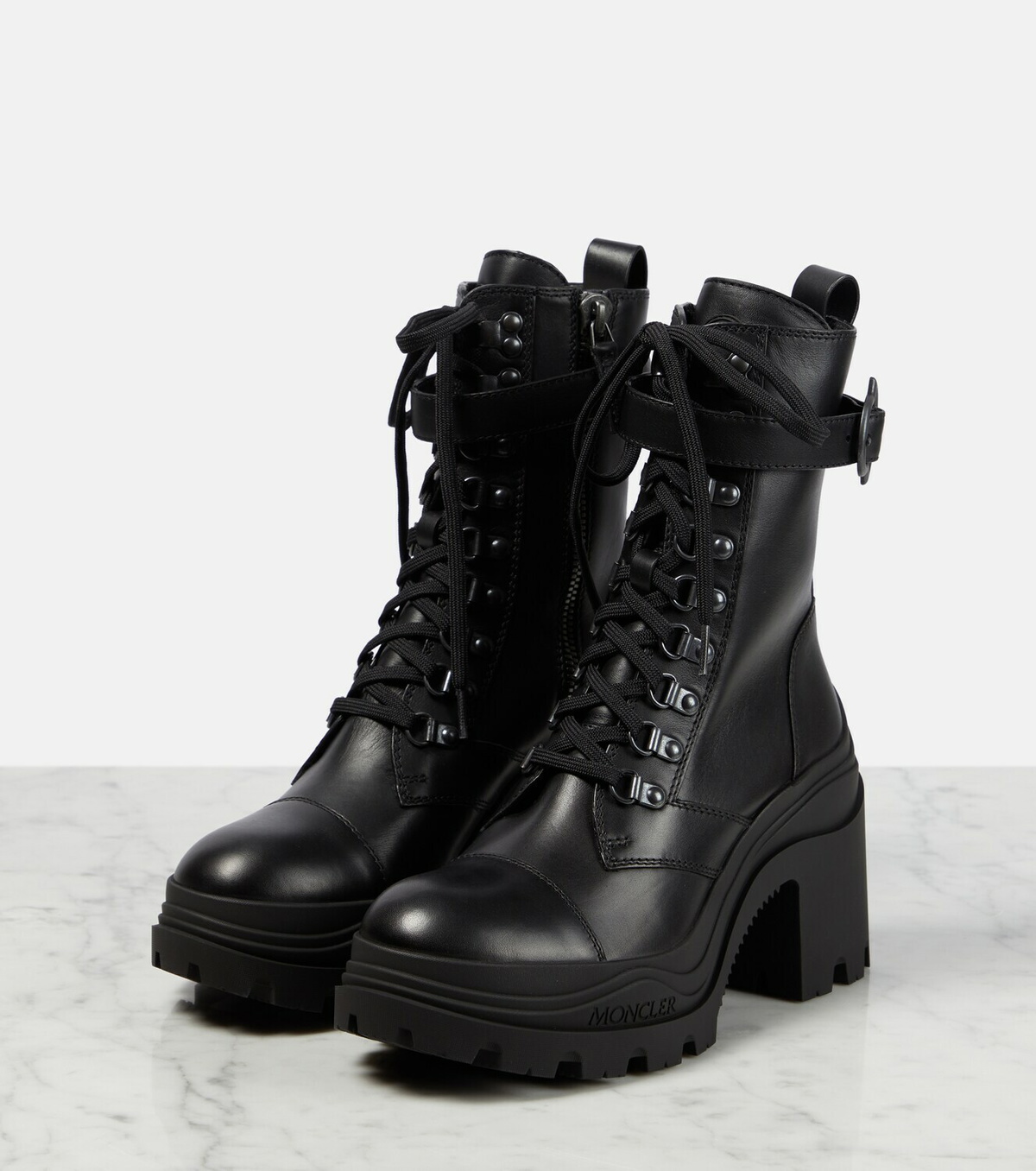 【MONCLER】最新作★STRAP NAPPA LEATHER スライダー Moncler Envile leather ankle boots Moncler