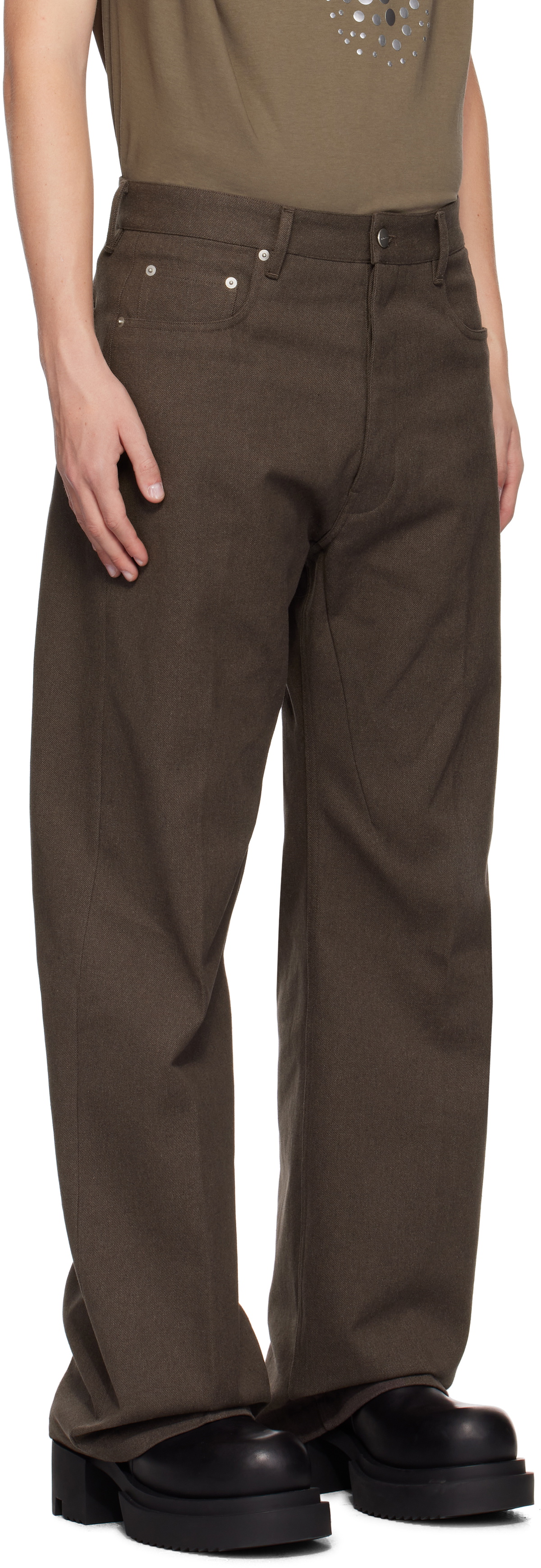 Rick Owens Brown Porterville Geth Jeans Rick Owens