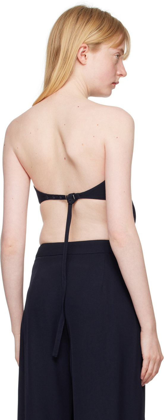 St. Agni Navy Strapless Buckle Back Tank Top