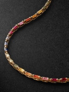 Suzanne Kalan - Linear Full 18-Karat Rose Gold Sapphire Tennis Necklace