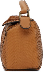 Loewe Tan Snakeskin Mini Puzzle Bag