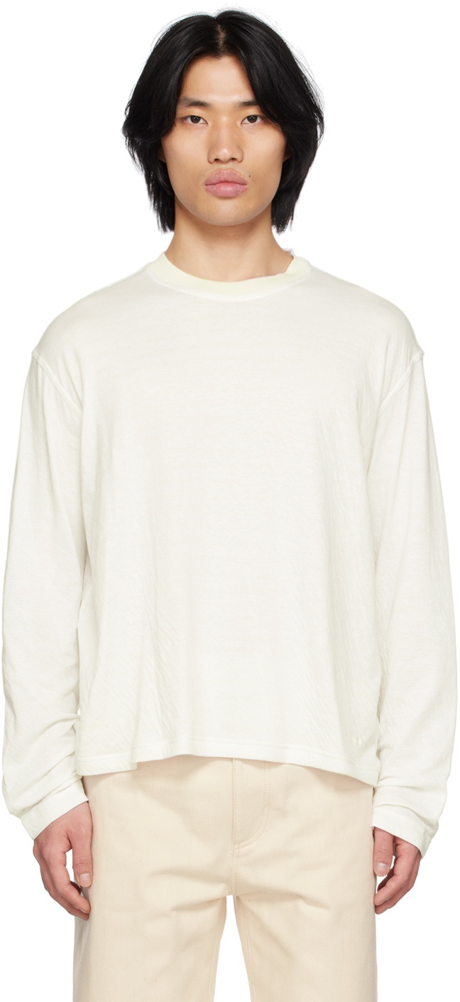 SUNNEI White Striped Long Sleeve T-Shirt Sunnei