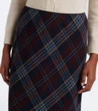 Dôen Elowette fringed plaid midi skirt