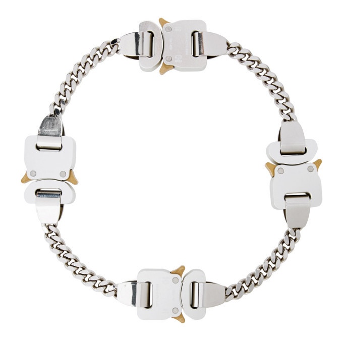 1017 ALYX 9SM SSENSE Exclusive Silver Buckle Hero Chain Necklace 