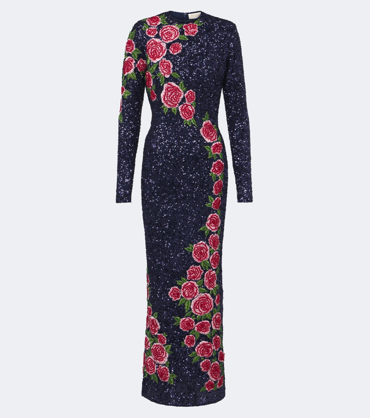 Là Fuori Rose Nocturne embellished gown