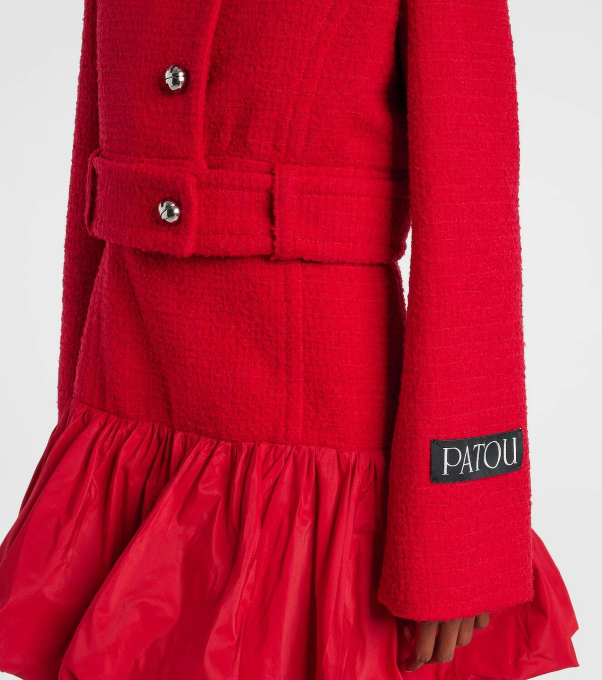 Patou Cropped wool-blend tweed jacket