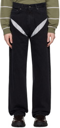Y/Project Black Cut Out Jeans