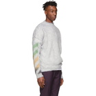 Off-White Grey Brushed Mohair Diag Sweater