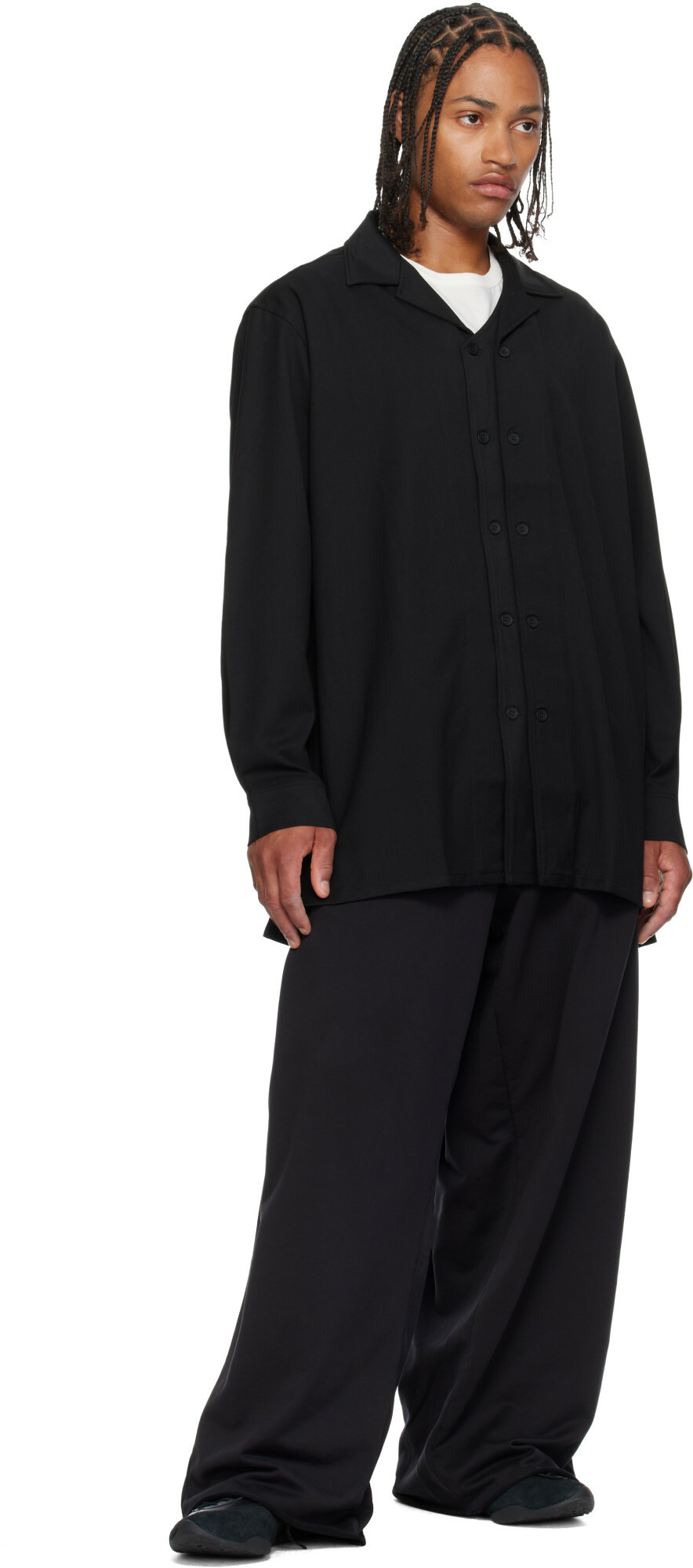 Y-3 Black Wool Adapt Overshirt