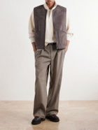 Aimé Leon Dore - Leather-Trimmed Suede Vest - Brown