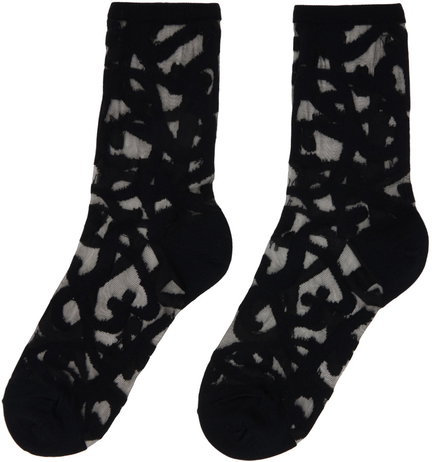Yohji Yamamoto Black Transparent Socks