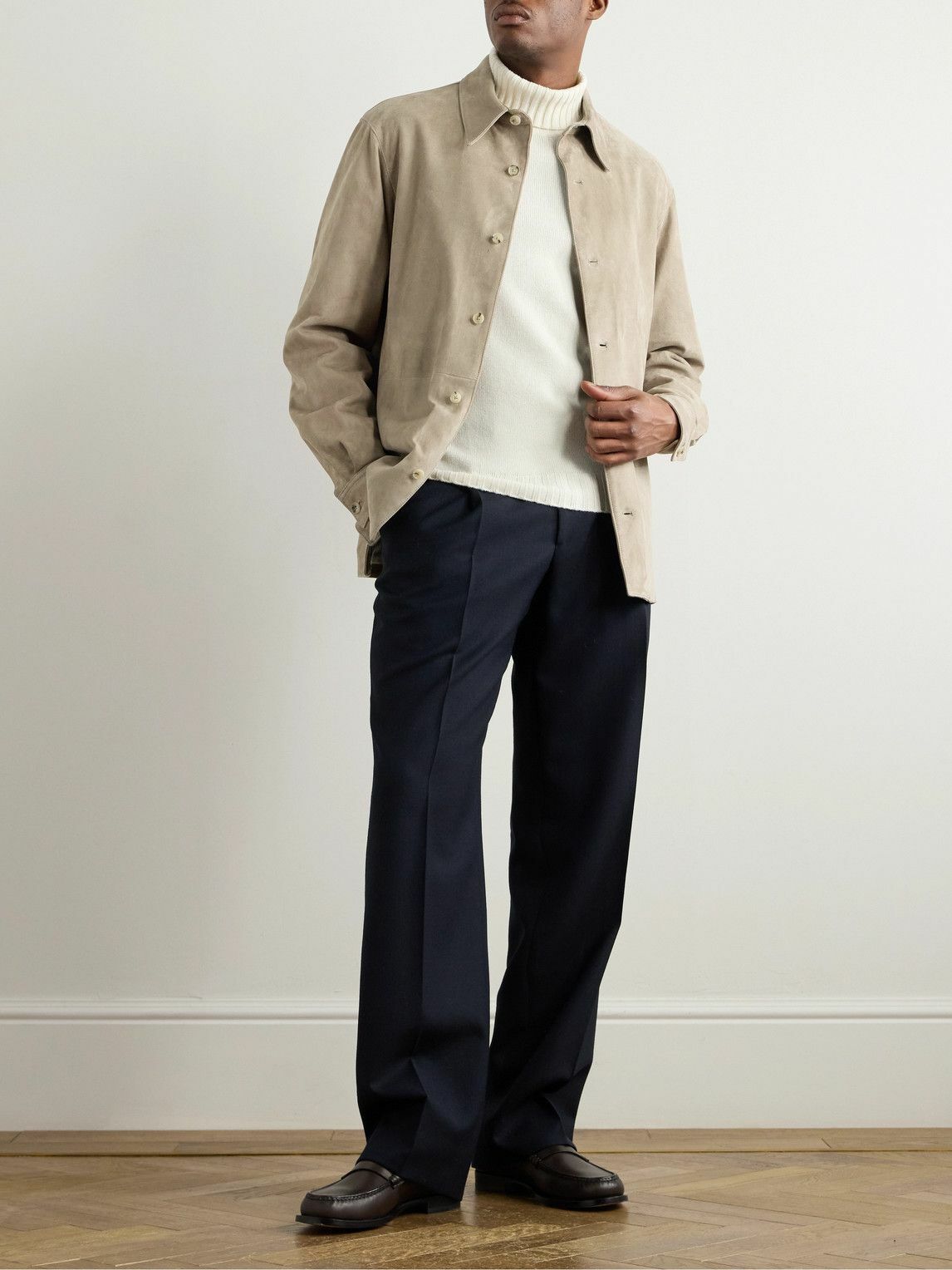 Saman Amel - Suede Shirt Jacket - Neutrals