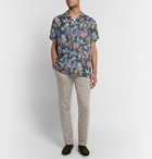 Etro - Camp-Collar Printed Linen Shirt - Blue