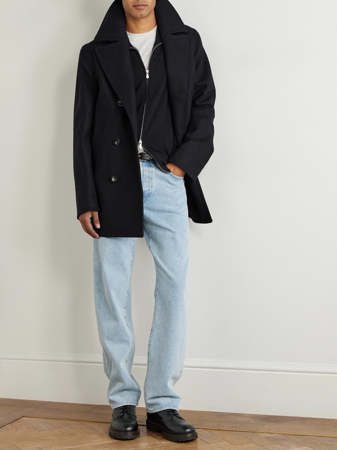 Private White V.C. - The Manchester Wool Peacoat - Blue