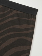 TOM FORD - Zebra-Print Stretch-Cotton Boxer Briefs - Brown