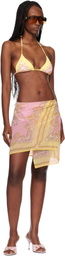 Versace Yellow & Pink Printed Foulard Cover-Up Skirt