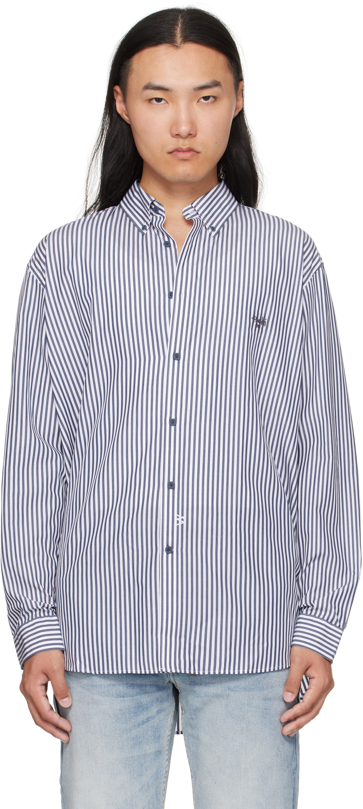 Ksubi Navy & White KSignature LS Shirt