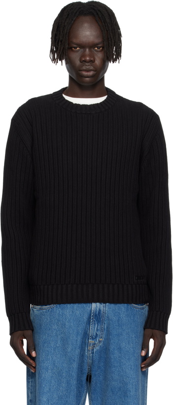 Photo: Hugo Black Embroidered-Logo Sweater