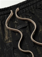 Fear of God - Tapered Logo-Appliquéd Crinkled-Shell Sweatpants - Black