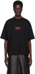 VETEMENTS Black Oval Logo Cropped T-shirt