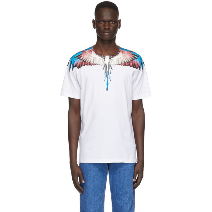 Photo: Marcelo Burlon County of Milan White and Burgundy Wings T-Shirt