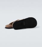 Brioni Leather-trimmed suede sandals