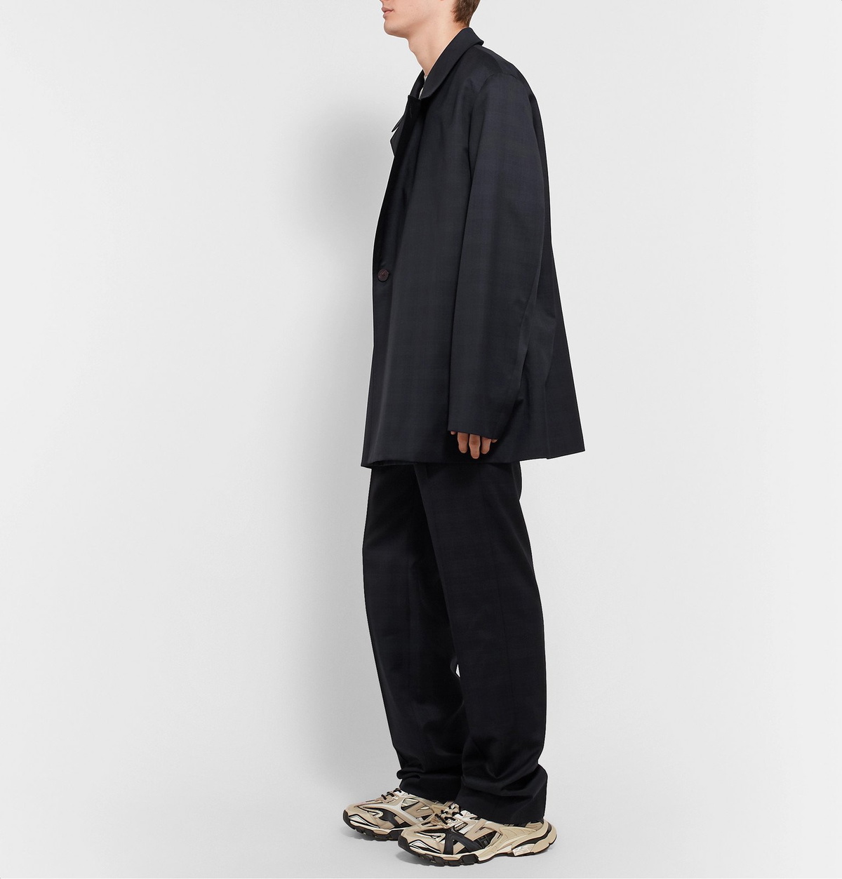 balenciaga prince of wales trousers