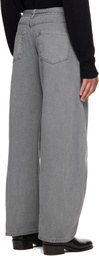 LE17SEPTEMBRE Gray Garment-Dyed Curved Jeans