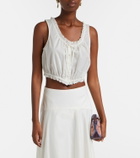 Staud Sicilia lace-trimmed cotton voile top