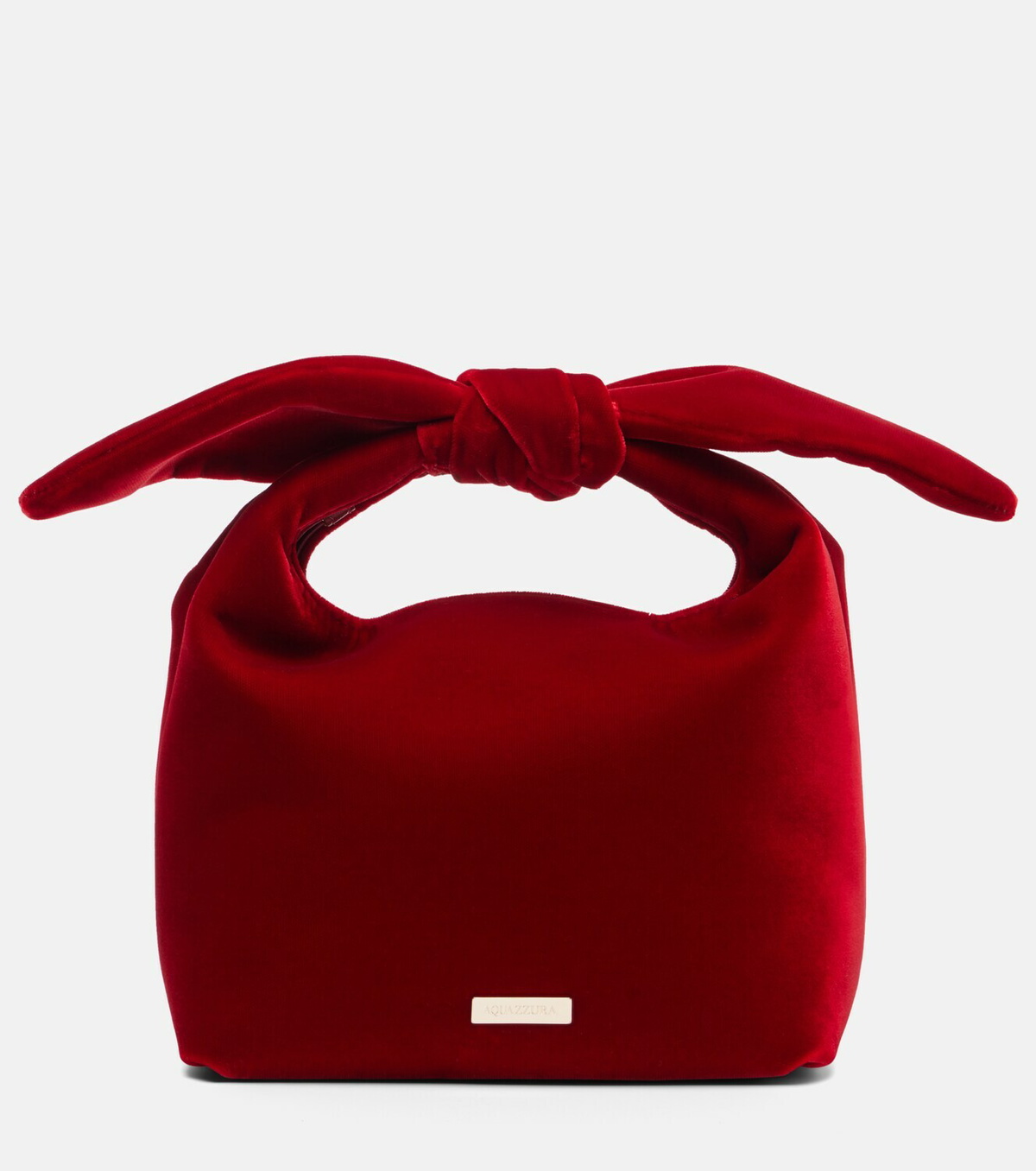 Aquazzura Bow Tie Small velvet tote bag