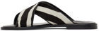 Manolo Blahnik Black & Off-White Otawi Sandals