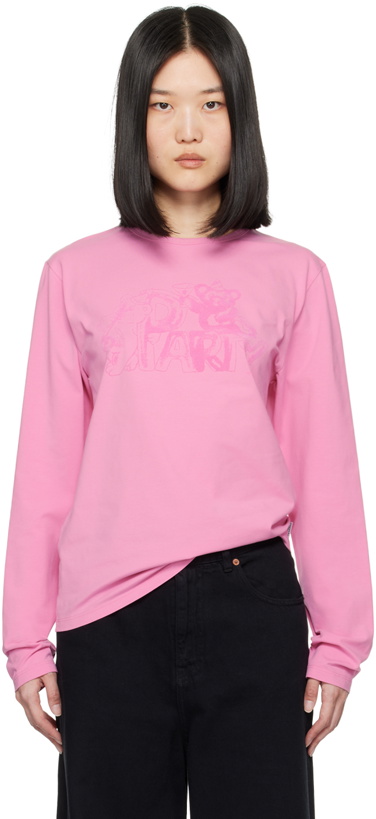 Photo: MM6 Maison Margiela Pink Graphic Long Sleeve T-Shirt
