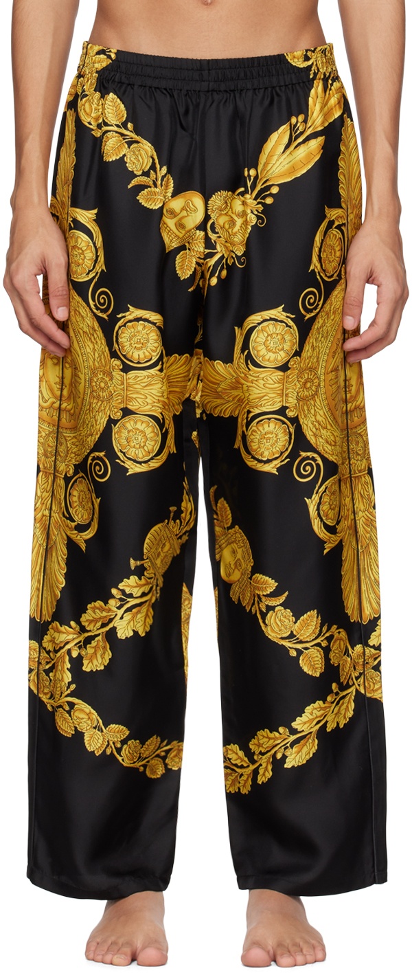 Photo: Versace Underwear Black Maschera Baroque Pyjama Pants