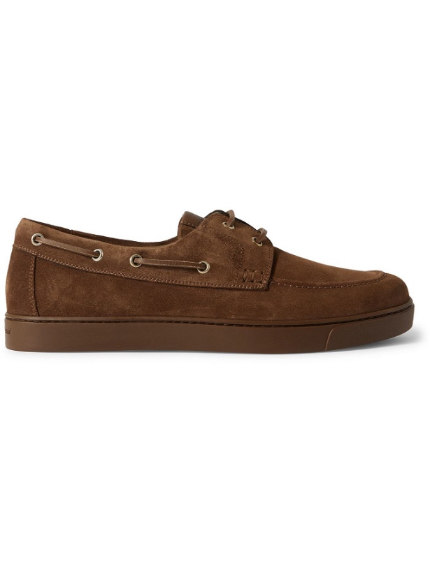 Photo: Gianvito Rossi - Suede Boat Shoes - Brown