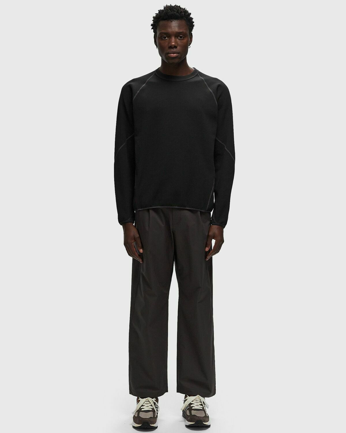 Goldwin Helicoid Sleeve Waffle Top Grey Sweatshirts Goldwin