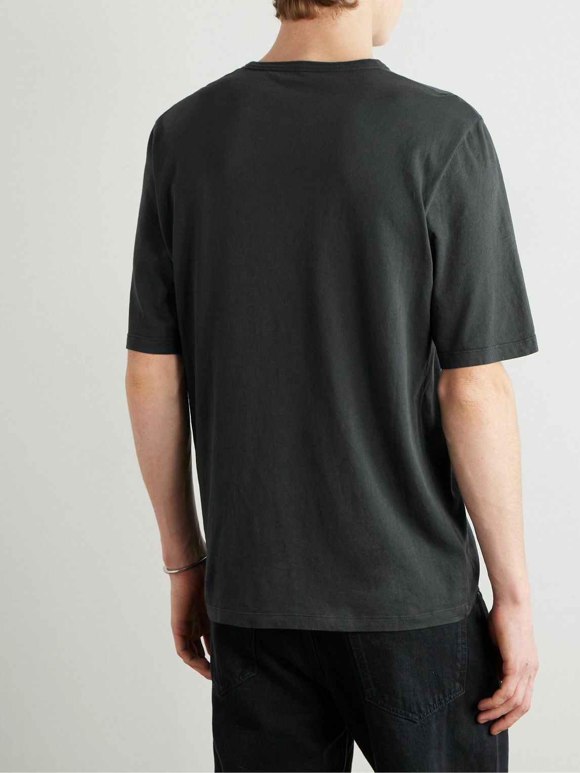 SAINT LAURENT - Logo-Embroidered Cotton-Jersey T-Shirt